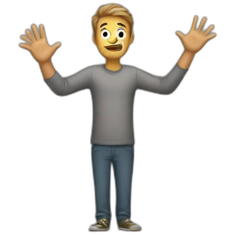 Guy saying I don't know with his hands emoji
