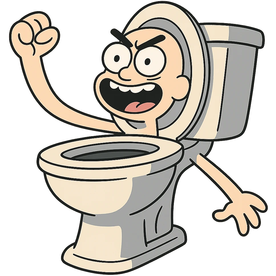 Skibidi Toilet character, cartoon style, energetic expression emoji