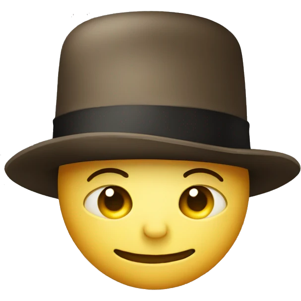 bowler hat not smiling emoji