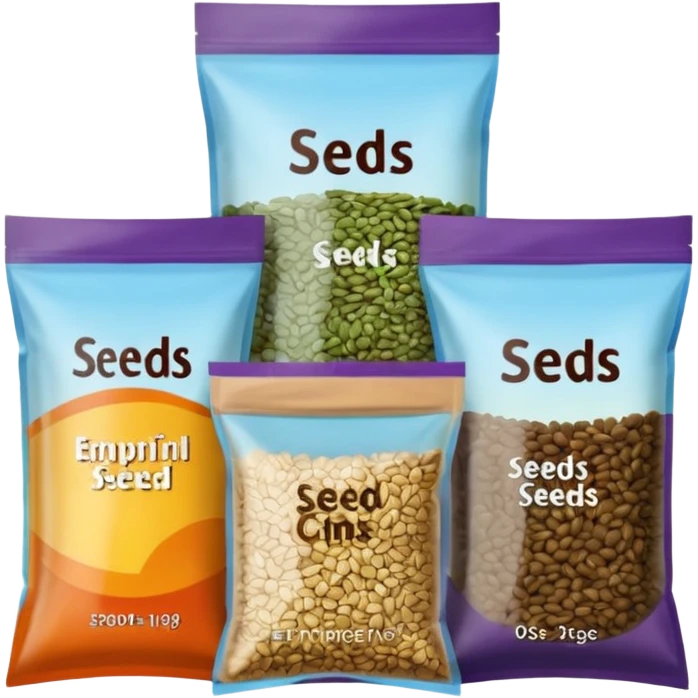 several packs of seeds. Transparent background emoji
