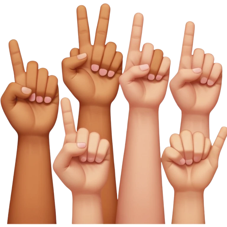 three-finger salute, pinky and thumb tucked must be 5 gingers total emoji