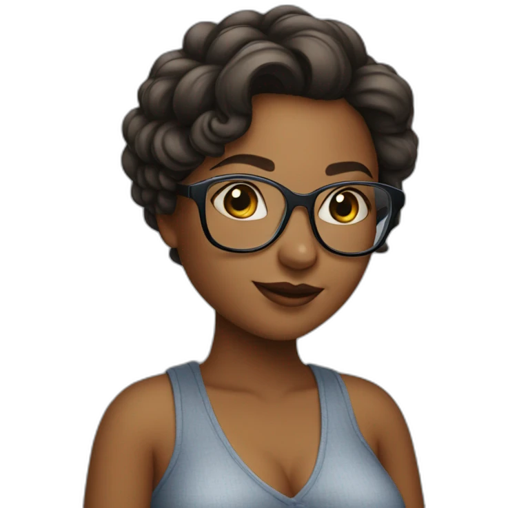 curves girl with glasses emoji