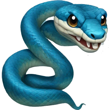 Blue viper snake emoji