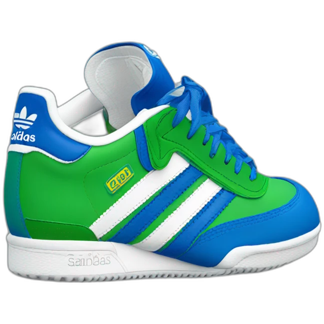 Adidas samba shoes blue White green emoji