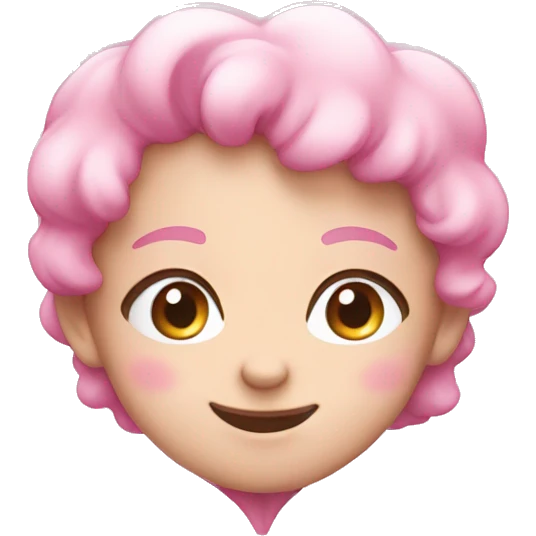 Pink smiling cute girly heart emoji