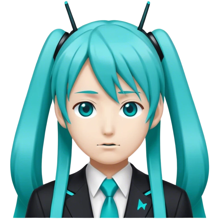 Donald trump dressed as Hatsune Miku emoji