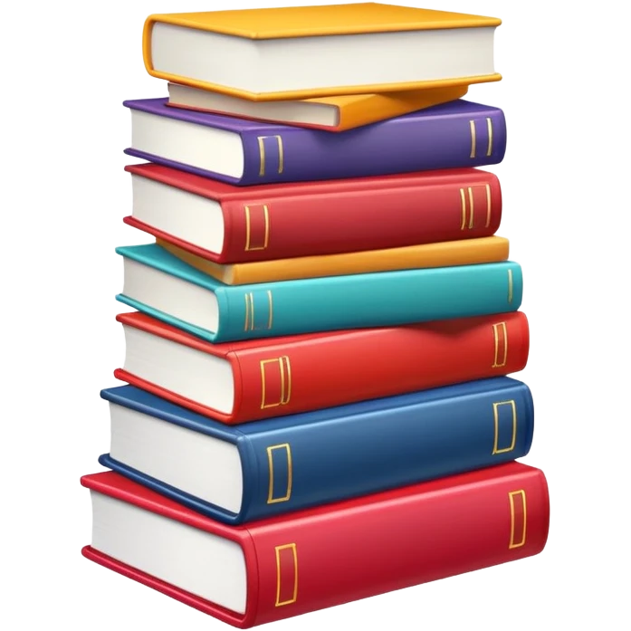 colorful books on a shelf close-up emoji
