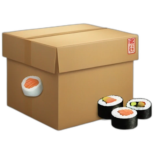 box set up as a trap with a sushi roll as the bait emoji