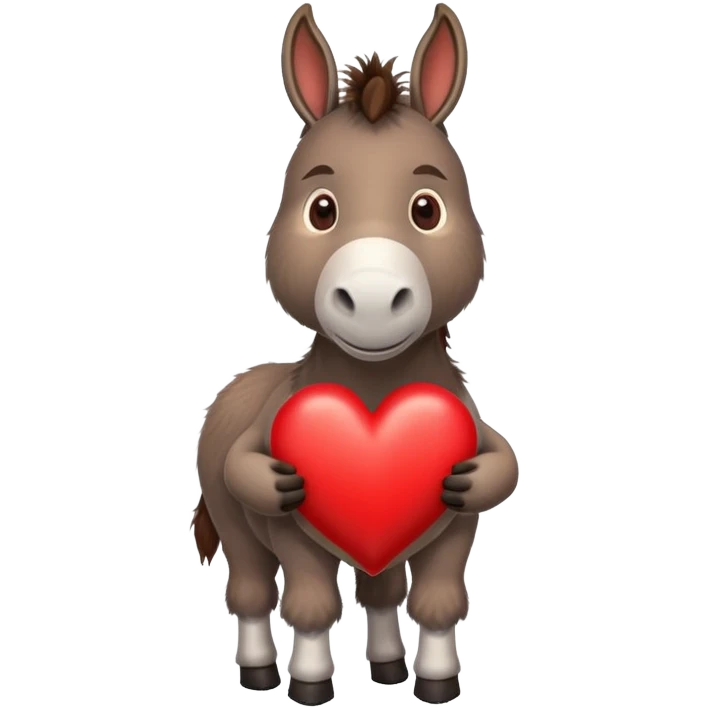 Donkey with a heart emoji