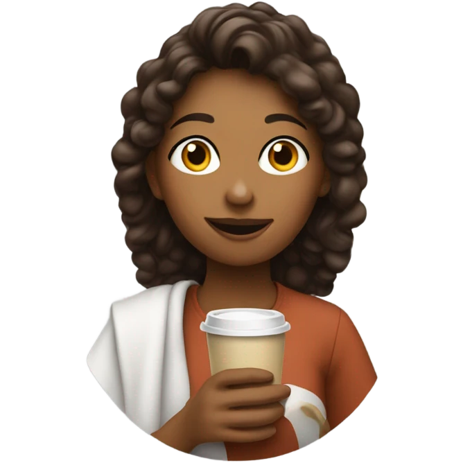 Hattie drinking coffee emoji