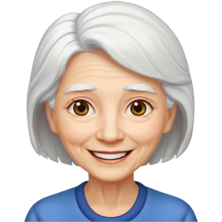 elderly woman white hair  emoji