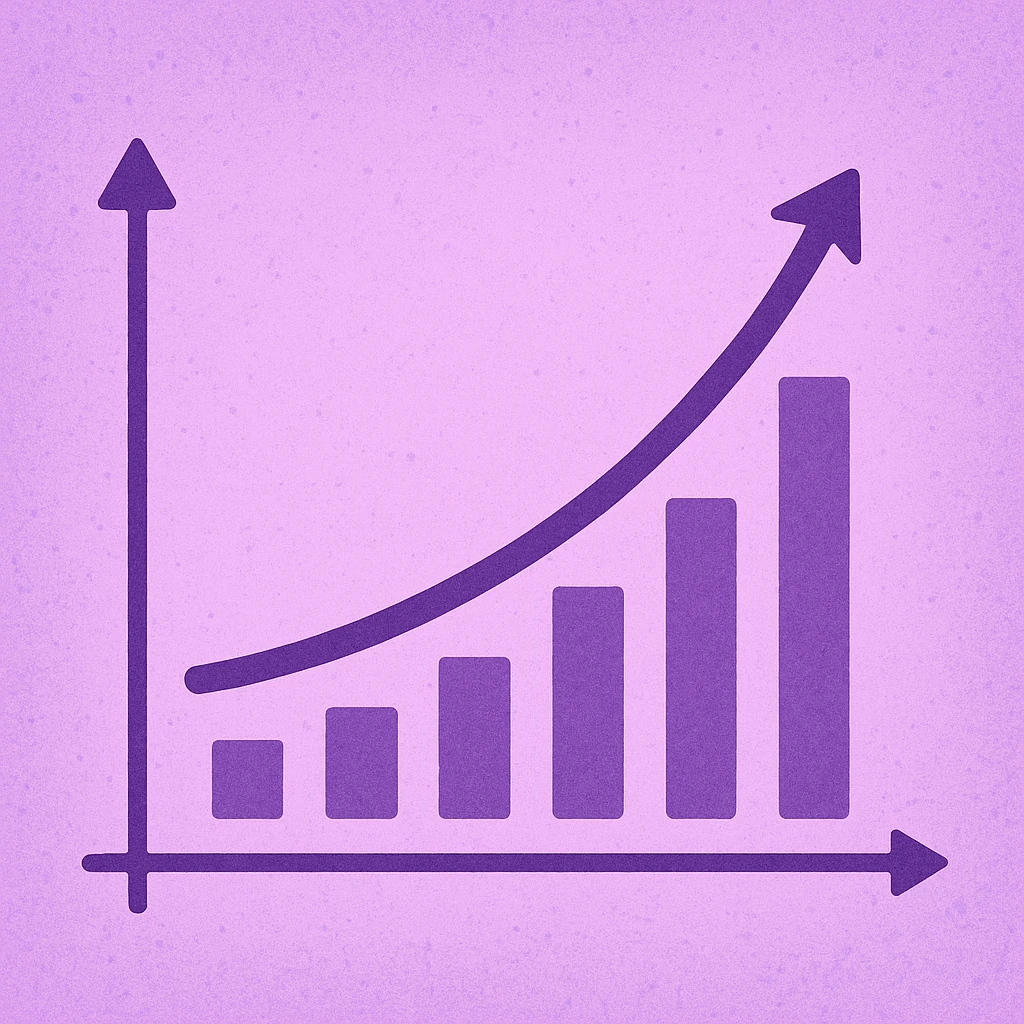 growth graph in purple, general style emoji