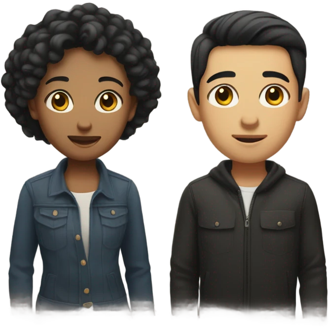 a male with light skin, short black hair and with a female twin emoji
