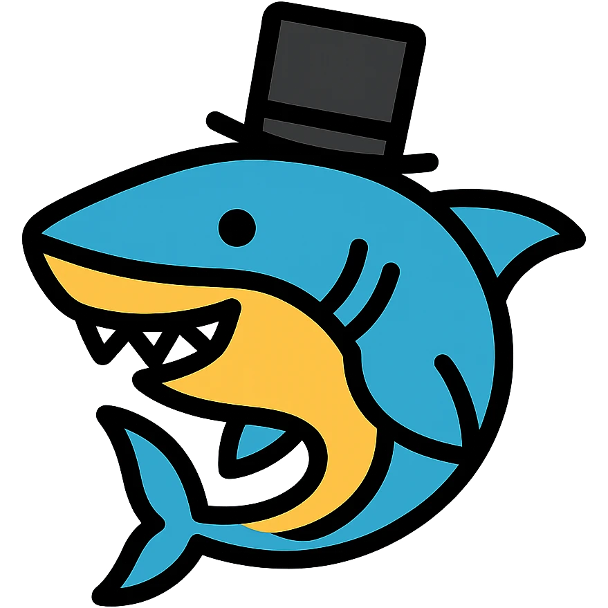 Shark with a top hat emoji