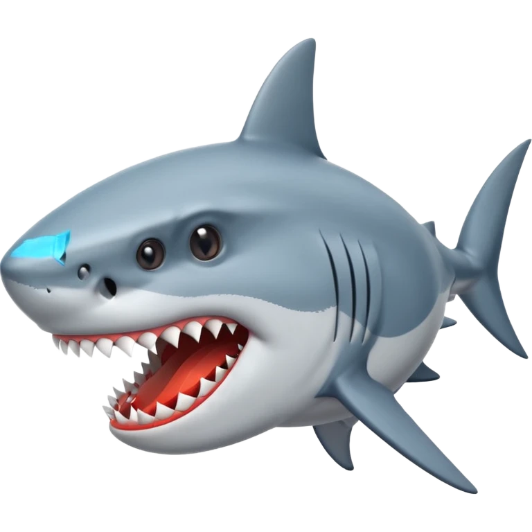 Shark face with a cigarette in its mouth emoji