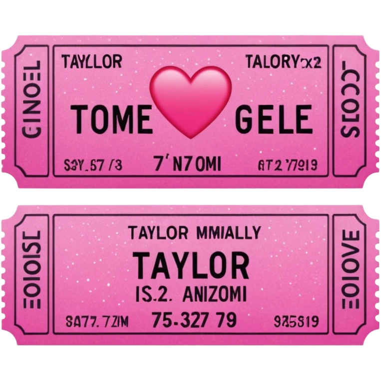 Pink Concert ticket for Taylor emoji