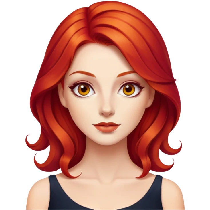 beautiful woman with vibrant red hair styled elegantly emoji