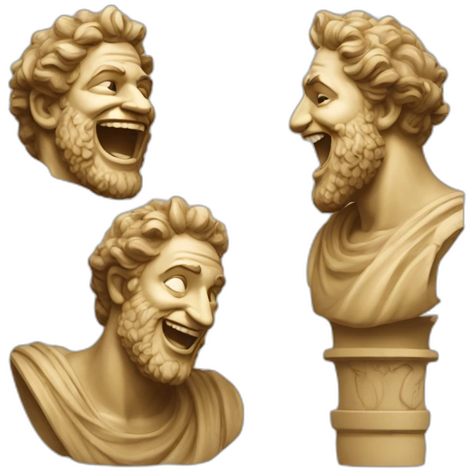 Ancient Greek King Odysseus Statue laughing emoji