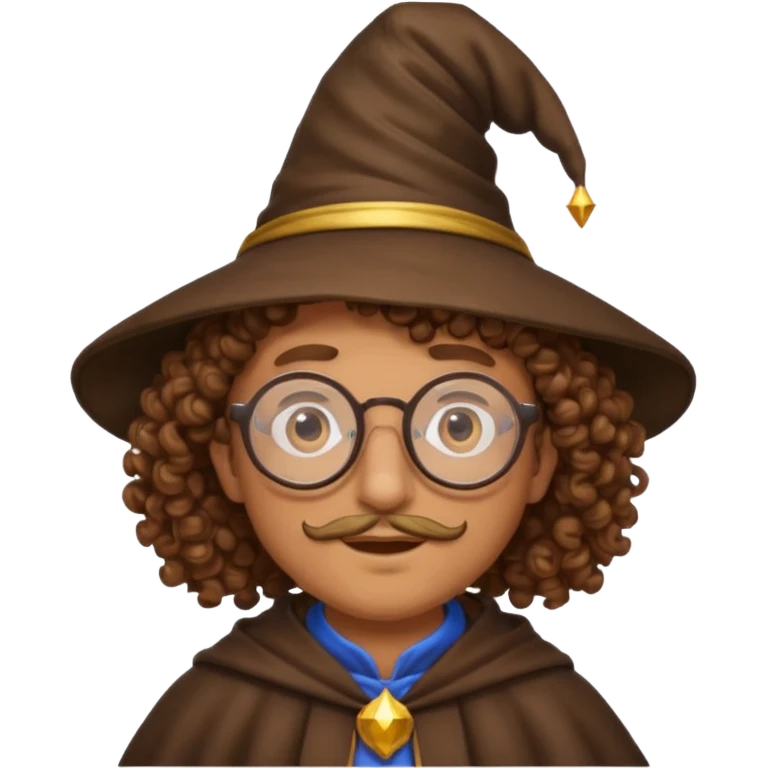 brown curly wizard wiyh glasses emoji