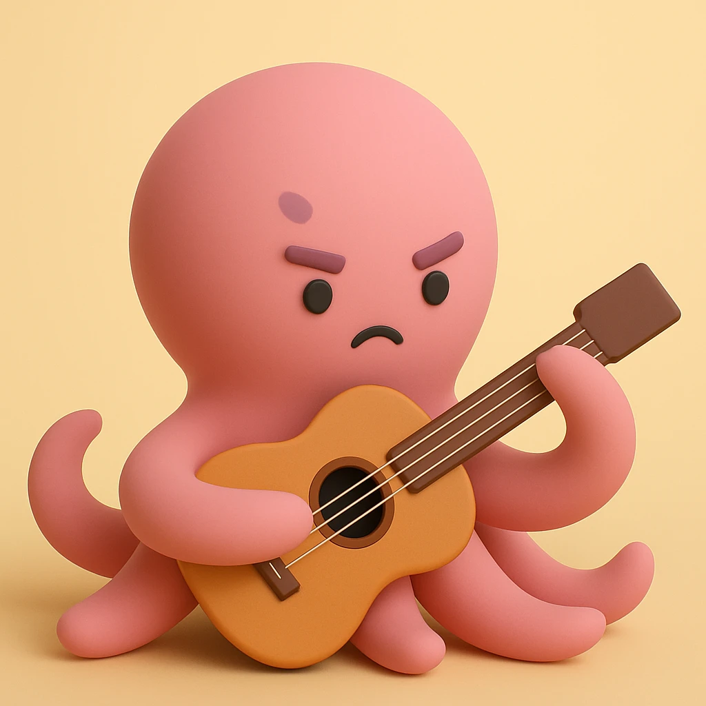 octopus playing guitar emoji