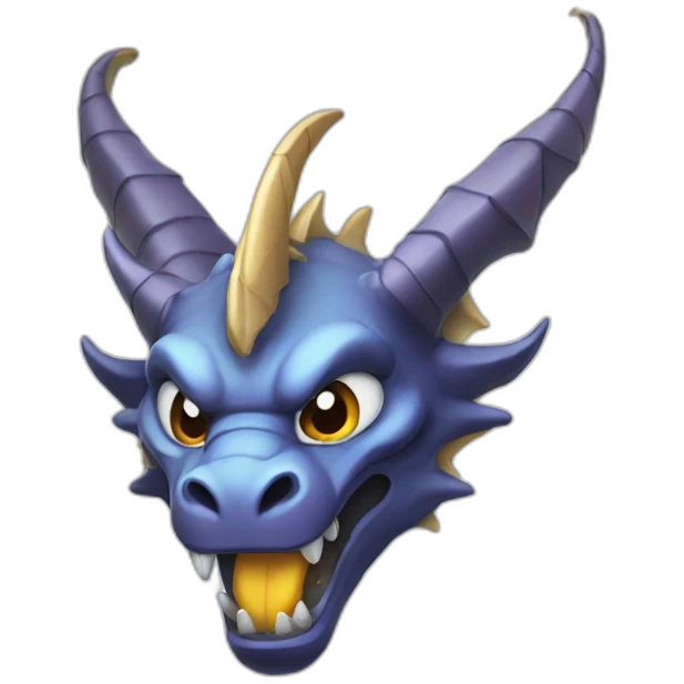 A dragon face with a horn out of diamond emoji