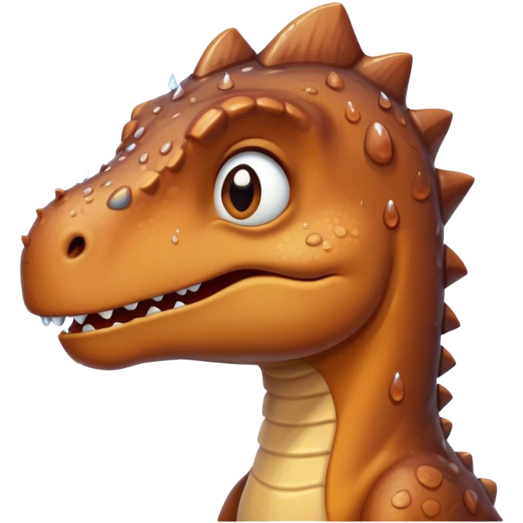sad dinosaur face rain tear  emoji