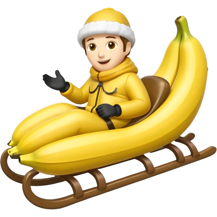 Inflatable winter Banana Sleigh emoji