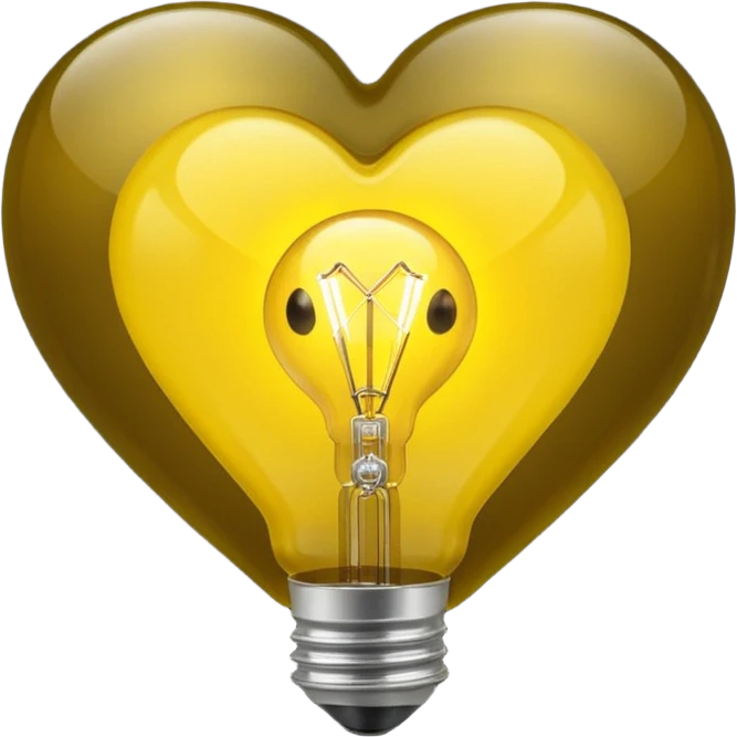 yellow heart with a lightbulb emoji