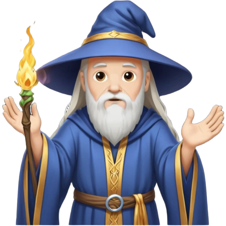 old wizard casting spells emoji