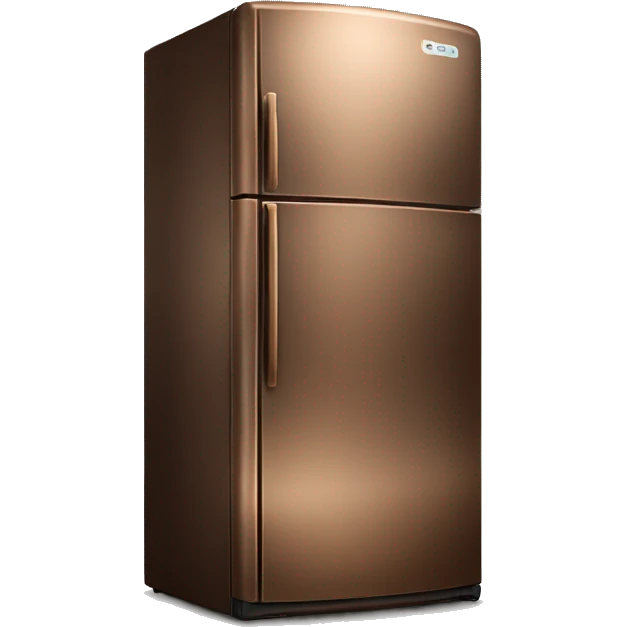 Realistic isolated bronze fridge emoji