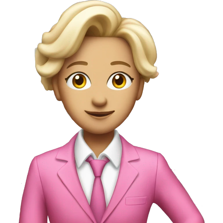 Sassy estate agent making deals with pink suit emoji