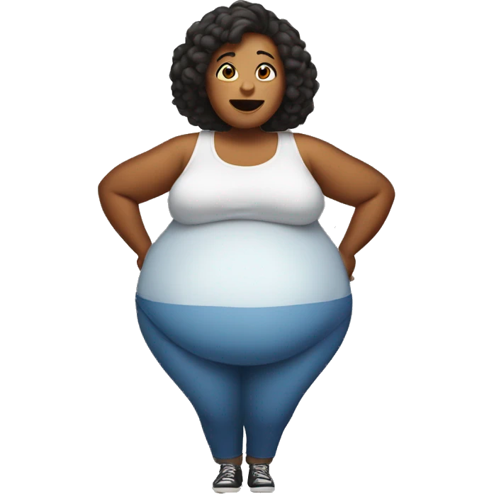 a woman with a giant belly emoji