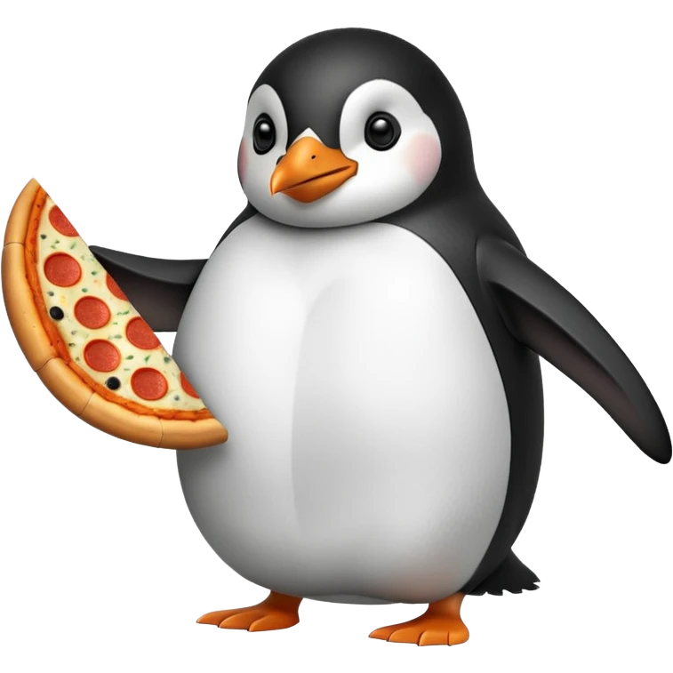 Pizza yiyen penguen emoji