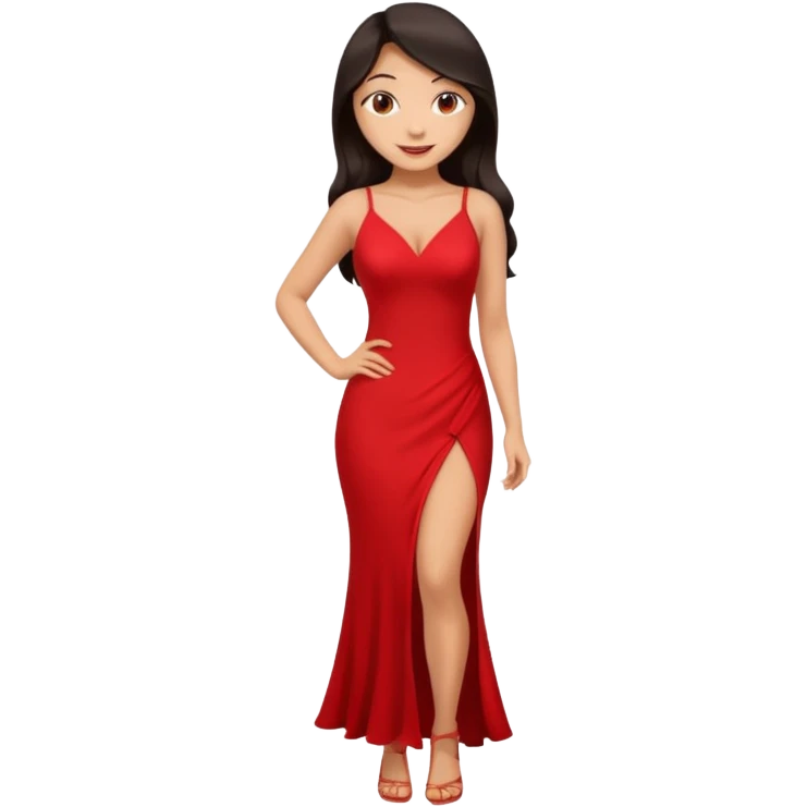asian nude woman standing in sexy pose, beautiful face, full body, long dark hair emoji