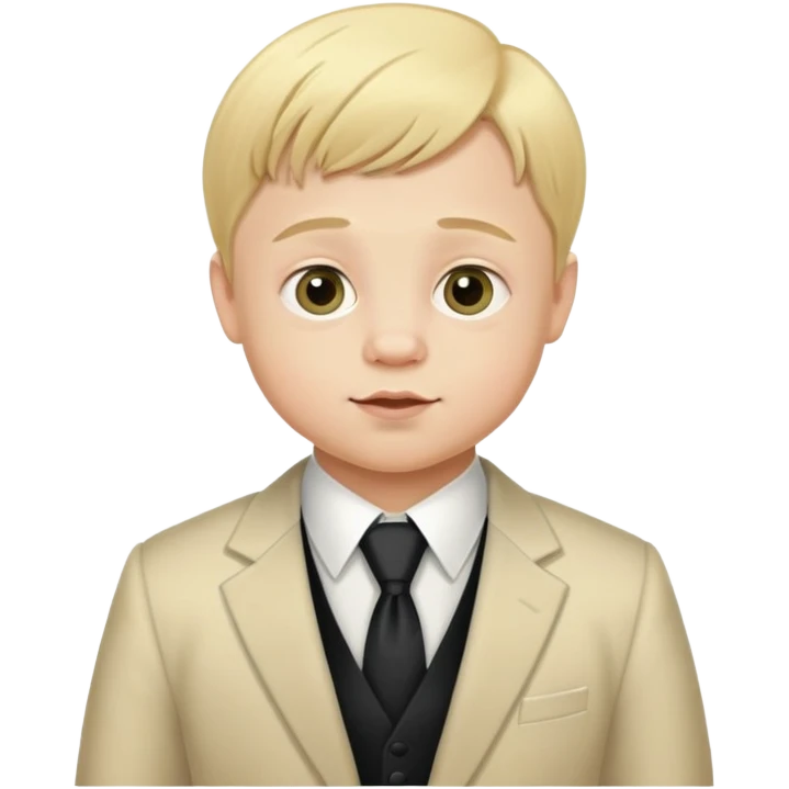 blonde boy in formal attire Down’s syndrome  emoji
