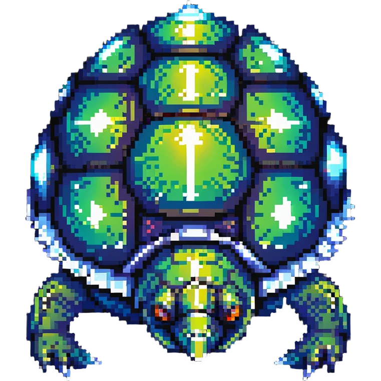 Fantasy turtle with crystal shell and glowing eyes emoji