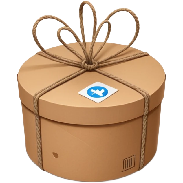 circular network with brown packages as nodes at intersections emoji