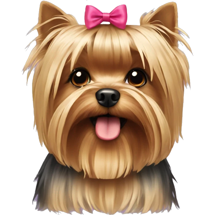 Yorkshire terrier with a bow emoji