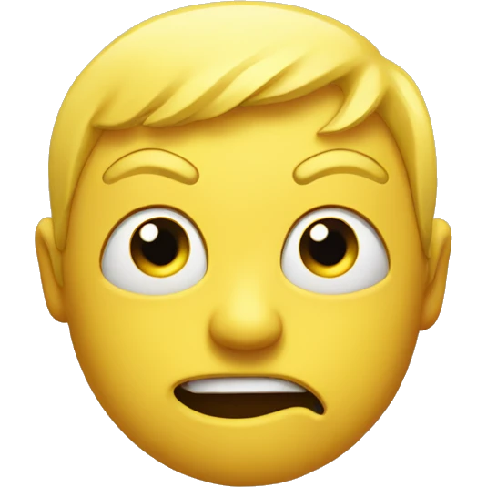 yellow face with a detailed uncanny,  warped, and energetic emotion emoji