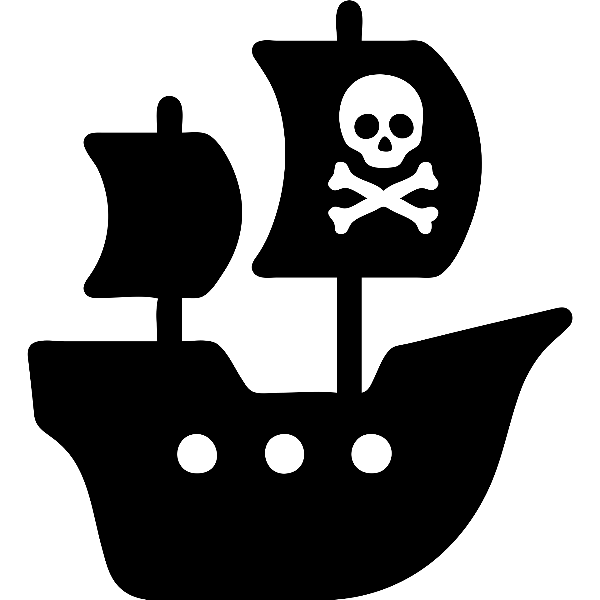 solid filled pirate ship icon emoji
