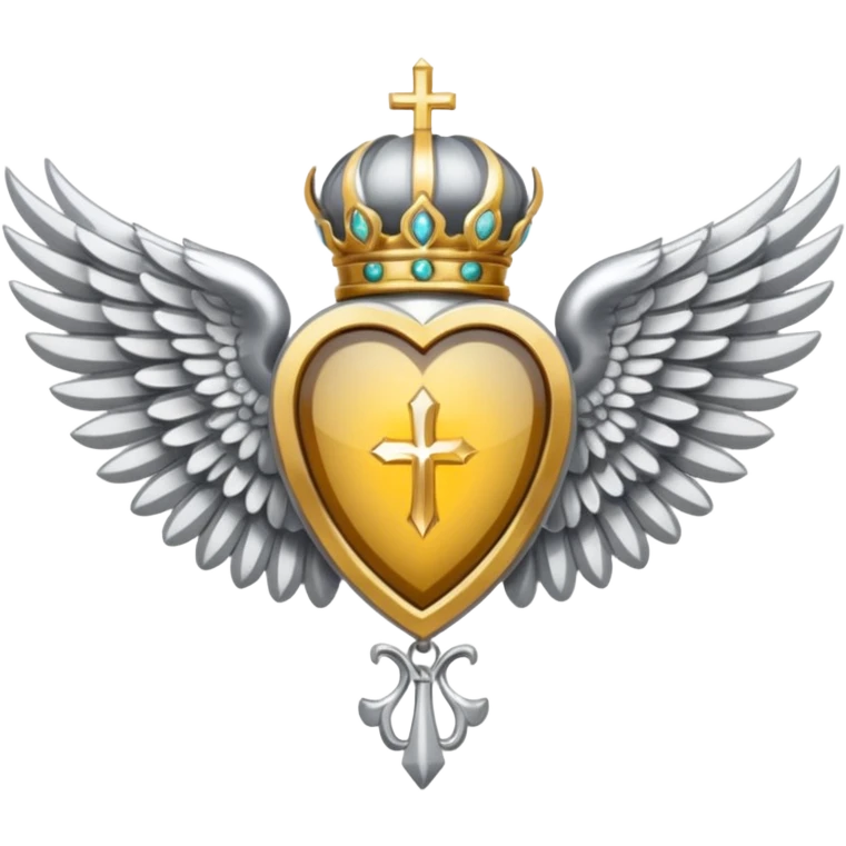 holy saint emblem with silver or white wings  emoji
