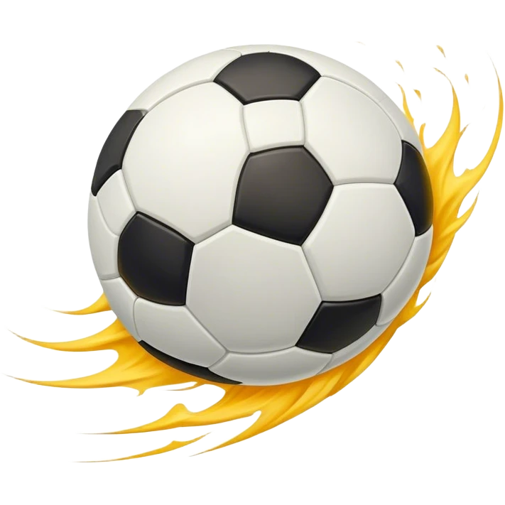 Cinematic Realistic image of a soccer ball soaring through the air, capturing dynamic motion and finely detailed textures with a dramatic, high-energy lighting that evokes the thrill of the game emoji