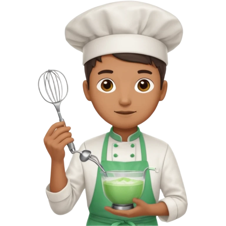 Mixer + peppermint apron,  Chef. emoji