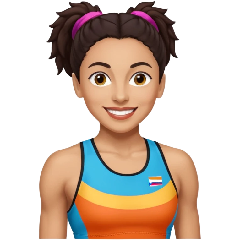 Florence Griffith Joyner with dark brown hair emoji