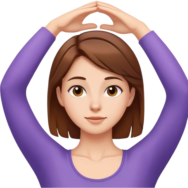 girl with brown hair stretching emoji