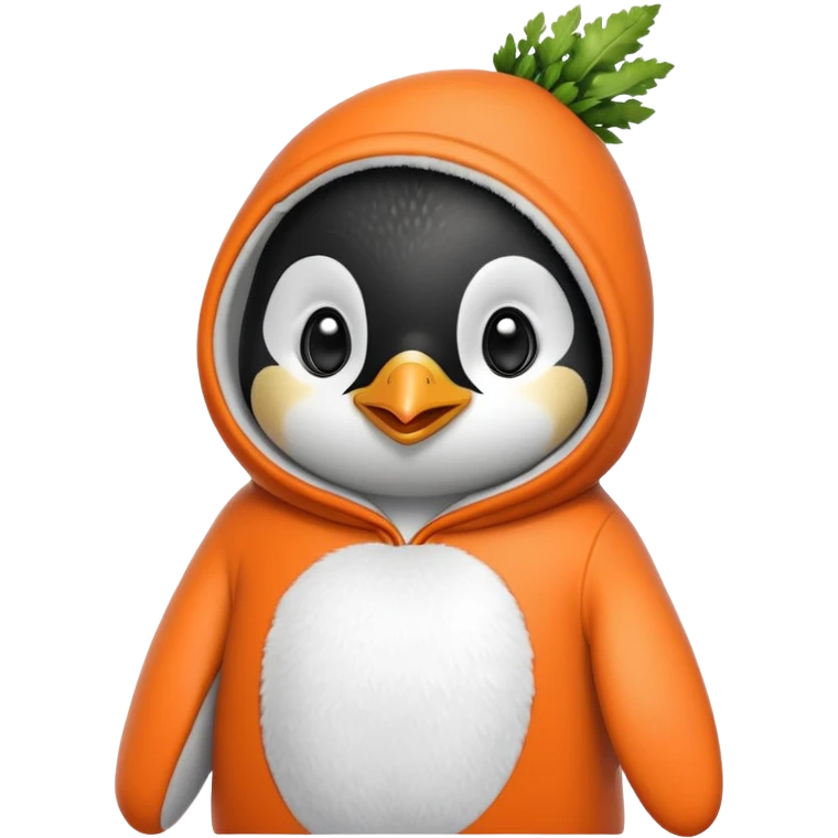 Penguin in a carrot onesie  emoji