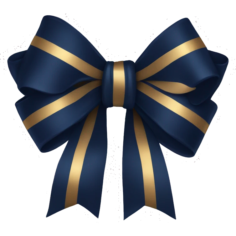 Navy blue and dark gold bow emoji