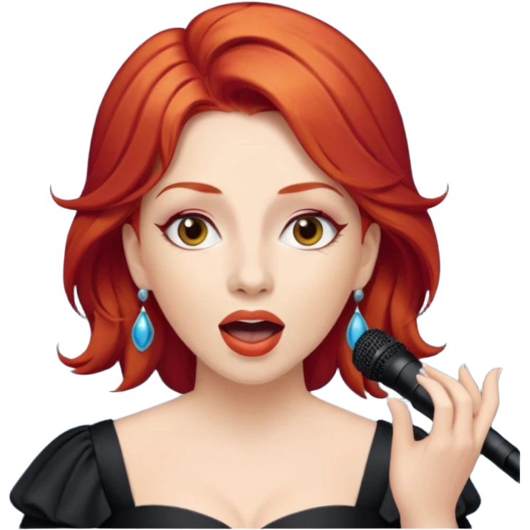 red hair  opera singer singing emoji