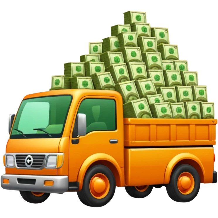 orange truck with money emoji