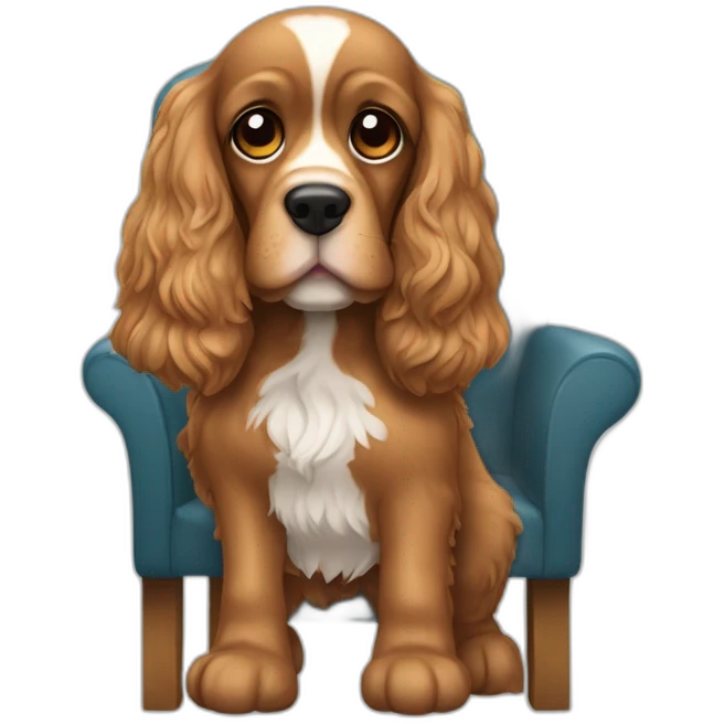 un cocker spaniel en una silla emoji